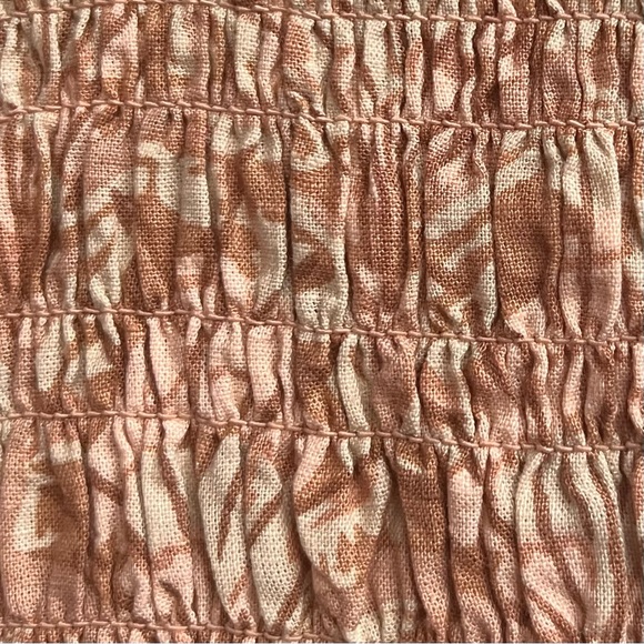 Madewell Linen-Blend Lucie Smocked Tank Mini Dress Painted Seashells Tawny Sand - Picture 5 of 12